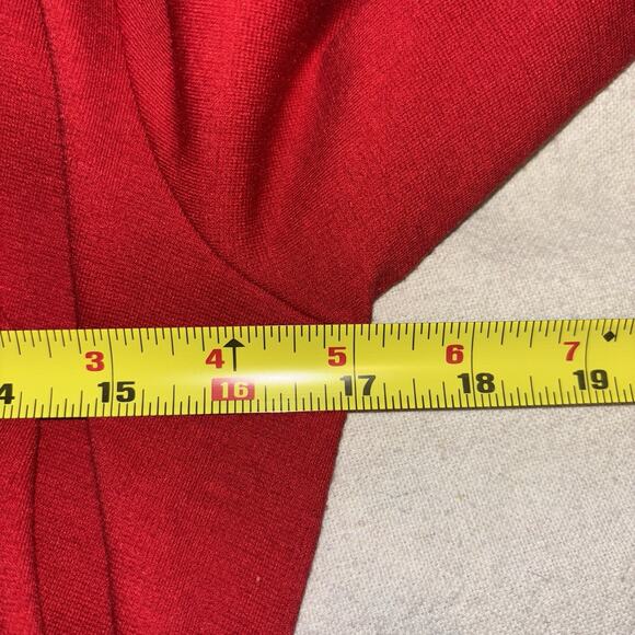 Lands’ End Women’s Small Petite Red Faux Wrap Dress 3/4 Sleeve Classic Fit - Picture 4 of 7